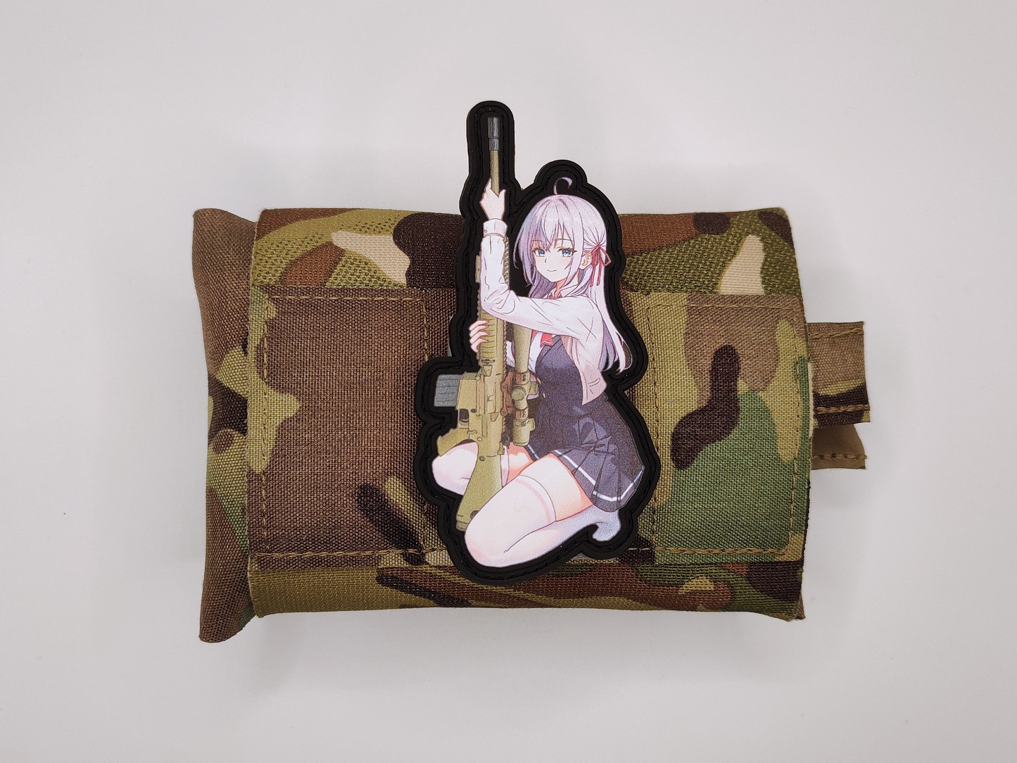 Custom made UV printed PVC patch. Featuring Alya from the Anime, 'Alya Sometimes Hides Her Feelings in Russian'. Needless to say, Alya Sometimes Hides Her Feelings with M110.