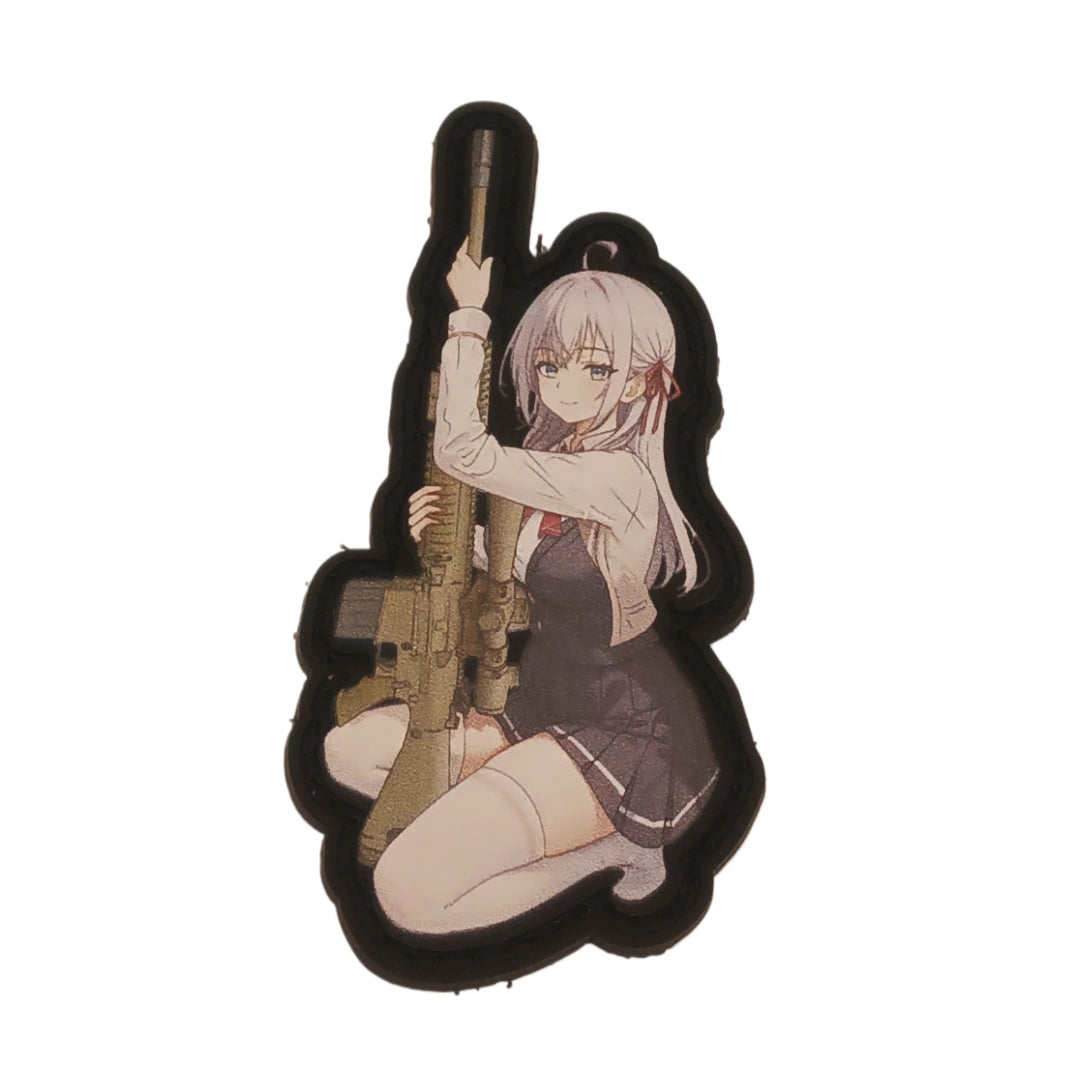 Custom made UV printed PVC patch. Featuring Alya from the Anime, 'Alya Sometimes Hides Her Feelings in Russian'. Needless to say, Alya Sometimes Hides Her Feelings with M110.