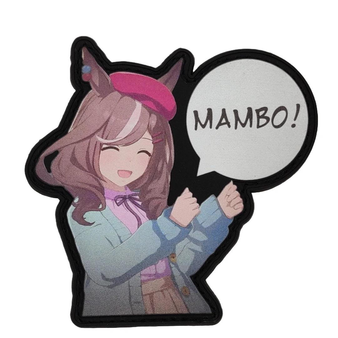 Anime-style character patch with 'MAMBO!' text on the right side on a white background