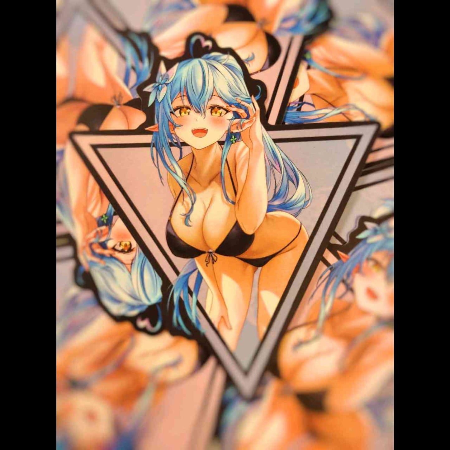 Featuring custom sticker of Lamy Yukihana from Hololive wearing Swim suit during summer.