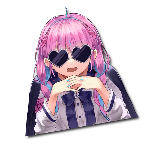 Custom Stickers of Minato Aqua from Hololive Gento Pose with Cute Smug Face.
