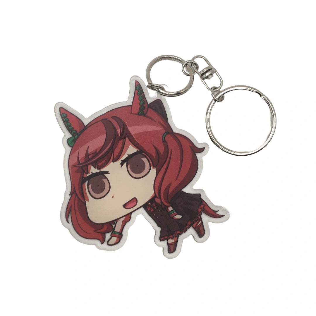 Keychain of Nice Nature from Uma Musume on white background