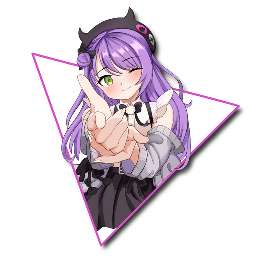 Custom Sticker Design Featuring Tokoyami Towa from Hololive aiming at your heart stickers