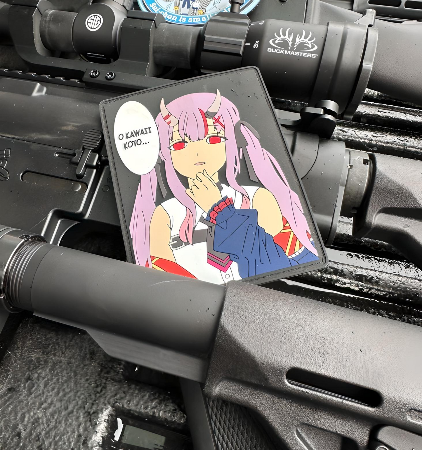 Custom anime patch of Ayame Nakiri from Hololive with 'O Kawaii Koto' meme text