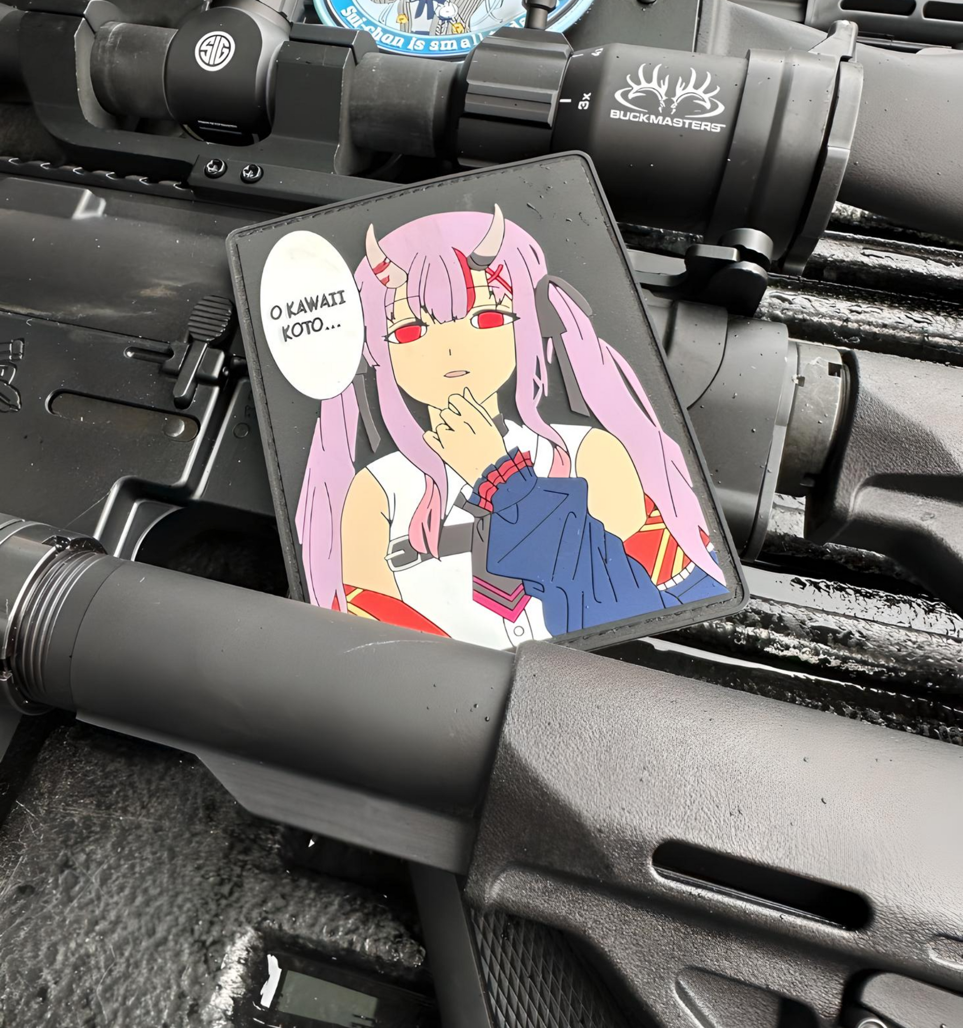 Custom anime patch of Ayame Nakiri from Hololive with 'O Kawaii Koto' meme text