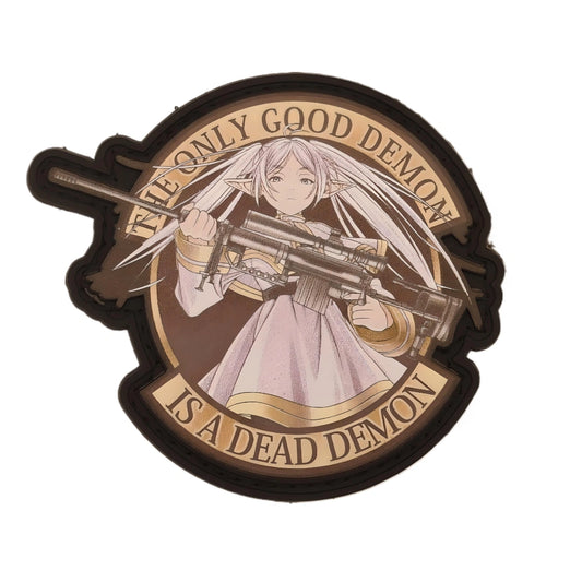 Custom made UV-Printed PVC patch featuring Frieren from Frieren: Beyond Journey's End. The only good demon is a dead demon, The Hero Himmel would have done so.