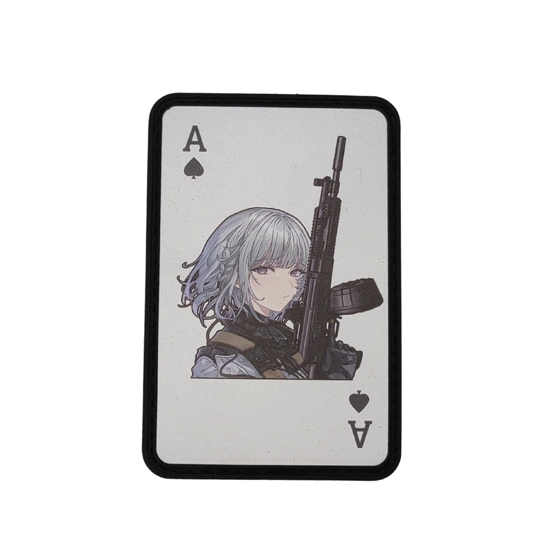 Girls' Frontline RPK-16 ace of spades PVC velcro morale patch, 3.5 inch