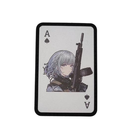 Girls' Frontline RPK-16 ace of spades PVC velcro morale patch, 3.5 inch