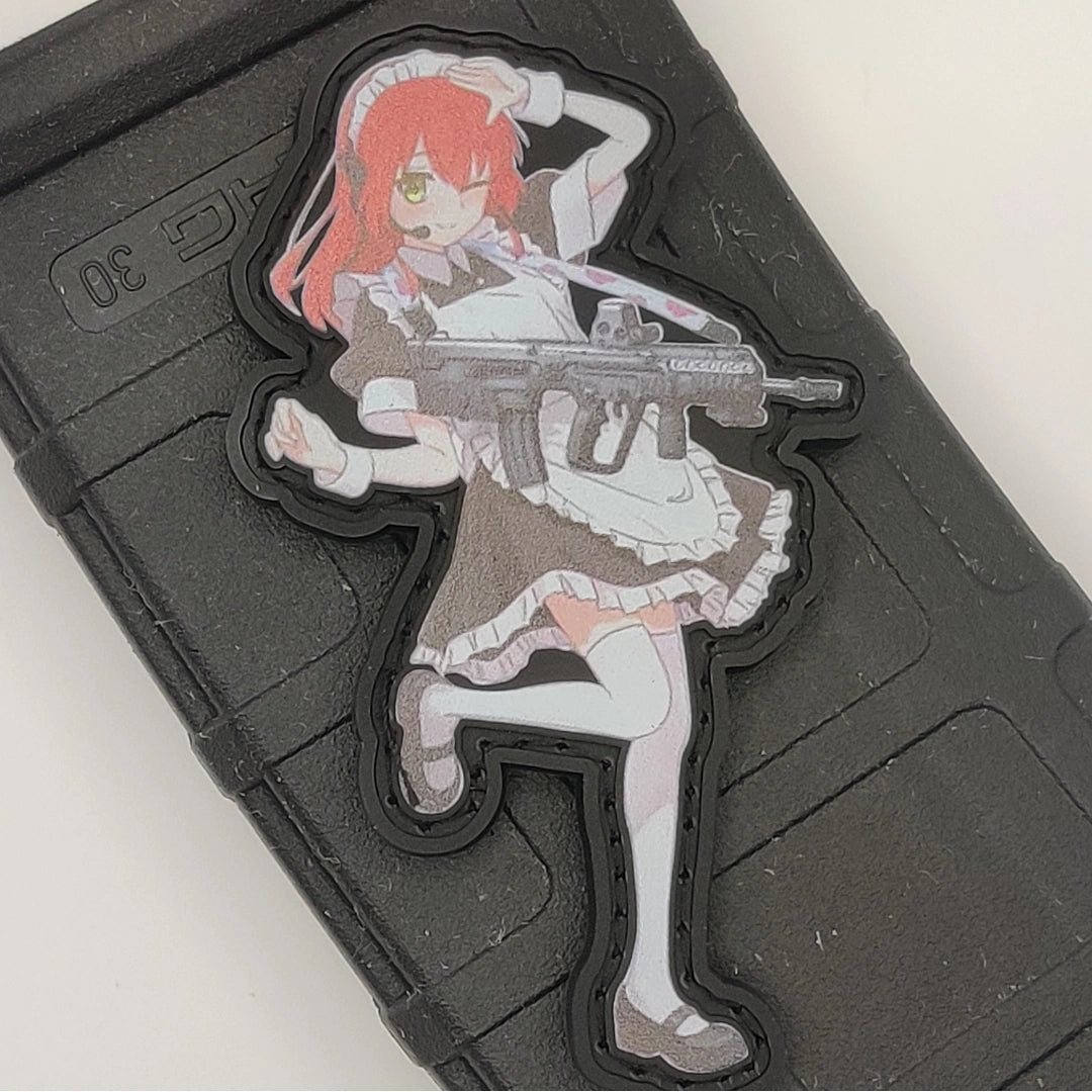 Bocchi the Rock Kita Ikuyo TAR-21 x Combat Maid Patch mounted on black Mag 30 – real-life tactical gear application